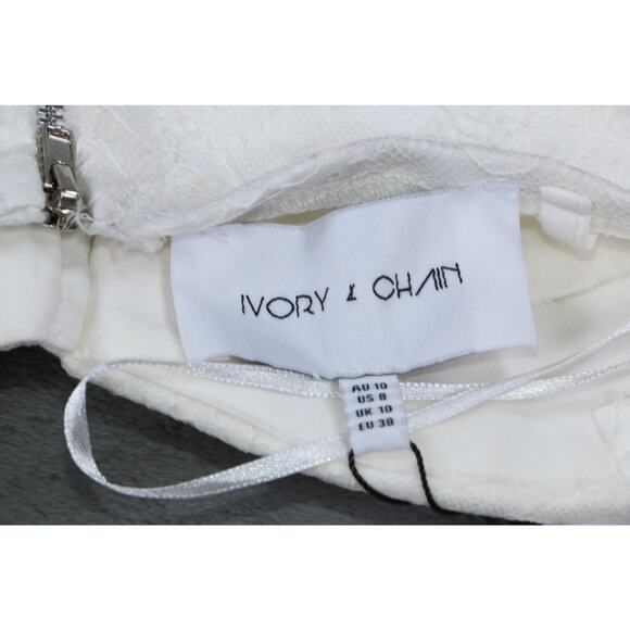 Ivory & Chain Lace Corset Bodysuit Women's White Floral Lace Size 8 NWT - Picture 13 of 15